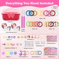 thumbnail image 6 of Nicella Bracelet Making Kit for Girls, 1200+Pcs Rubber Bands Bracelet Kit with 2 Unicorn Weaving Loom Tool, Art and Craft Kit Toy, Birthday Gift for Girls Kids 6–12(Red), 6 of 10