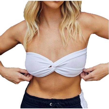 Fengqque Women s Color Knitted Wool Casual Bra Vest Tops
