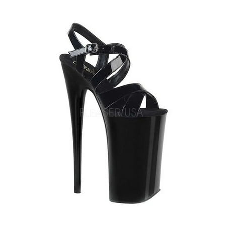 - BEYOND-097, 10'' Heel 6 1/4'' Platform Criss Cross Ankle Strap Sandal