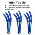 thumbnail image 7 of 3 Pack Window Blind Cleaner Duster Brush, Handheld Microfiber Window Shutter Cleaner Tool for Air Conditioner Vents, Washable & Reusable Sleeves, Blue, 7 of 7