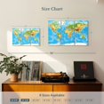 thumbnail image 4 of Elephant Stock Highly Detailed World Map Wall Art - Horizontal Multi Panel Canvas - Living Room Wall Decor - Map Multi Panel - Blue And White Decor - 33" x 20", 4 of 8
