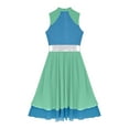 thumbnail image 6 of TiaoBug Womens Color Block Sleeveless Praise Dance Dress Sleeveless Tunics Liturgical Dancewear Green&Blue M, 6 of 7