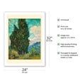 thumbnail image 2 of Cypresses - From an Original Color Painting by Vincent Van Gogh c.1889 - Fine Art Matte Paper Print (Unframed) 24x32in, 2 of 4