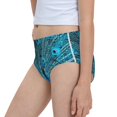 thumbnail image 7 of Pofeuu Beautiful Blue Peacock Print Soft Cotton Underwear Girls'Briefs Soft Undies, 7 of 7