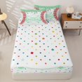 thumbnail image 4 of Homewish Baseball Ice Cream Zipper Full Size Comforter Sets with Fitted Sheet and 2 Pillowcases, Green Splash Graffiti Zipper Bedding Set, Polka Dots Reversible, 4pcs, 4 of 6
