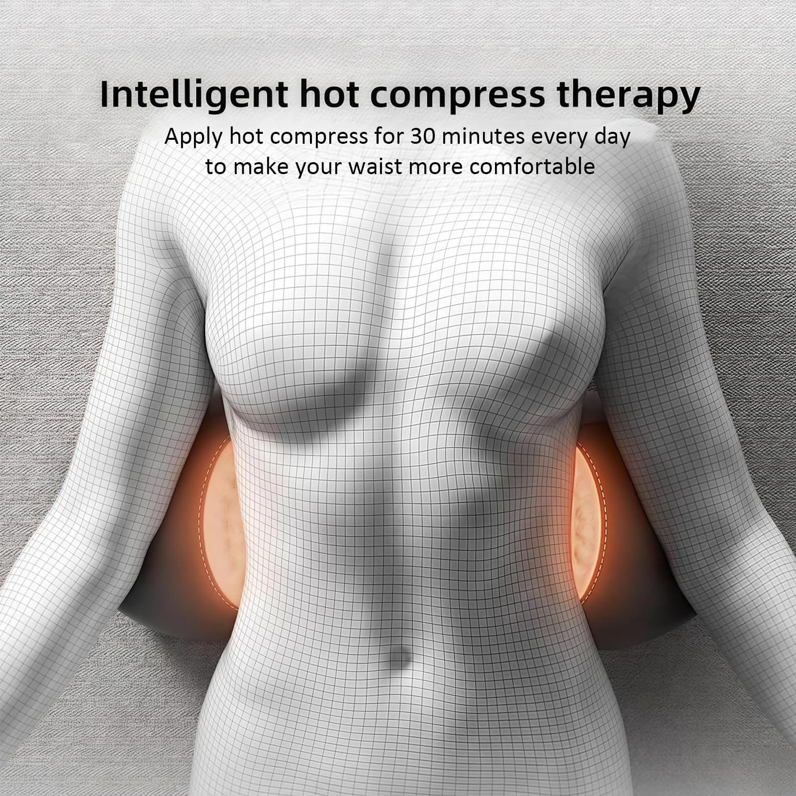 3 in 1 Lumbar Massage Cushion Heated Vibrating Back Massager Neck Shoulder Massage Pillow for Office Workers Ergonomic Massage Pad Back Pain Relief Pad 23.22x3.14 Inch (1Pcs)