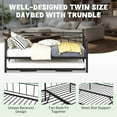 thumbnail image 6 of PAPROOS Daybed with Trundle Included, Twin Size Metal Daybed Frame with Pull out Trundle Bed, No Box Spring Needed, Black, 6 of 9