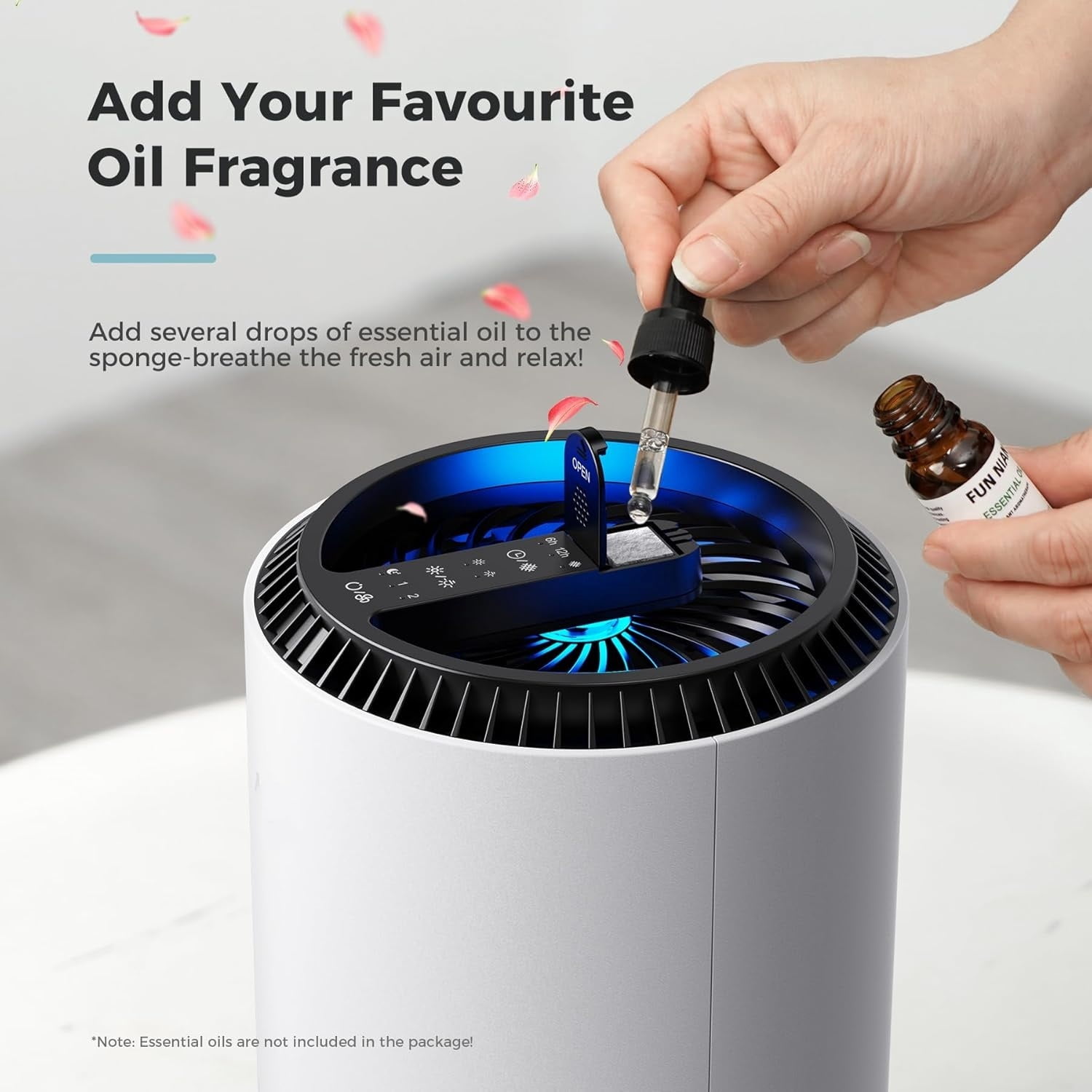 Air Purifiers for Bedroom Home, Air Purifier For Smoke Pollen Dander Hair Smell Air Cleaner with Sleep Mode Speed Control For Bedroom Office, White(Available for California)