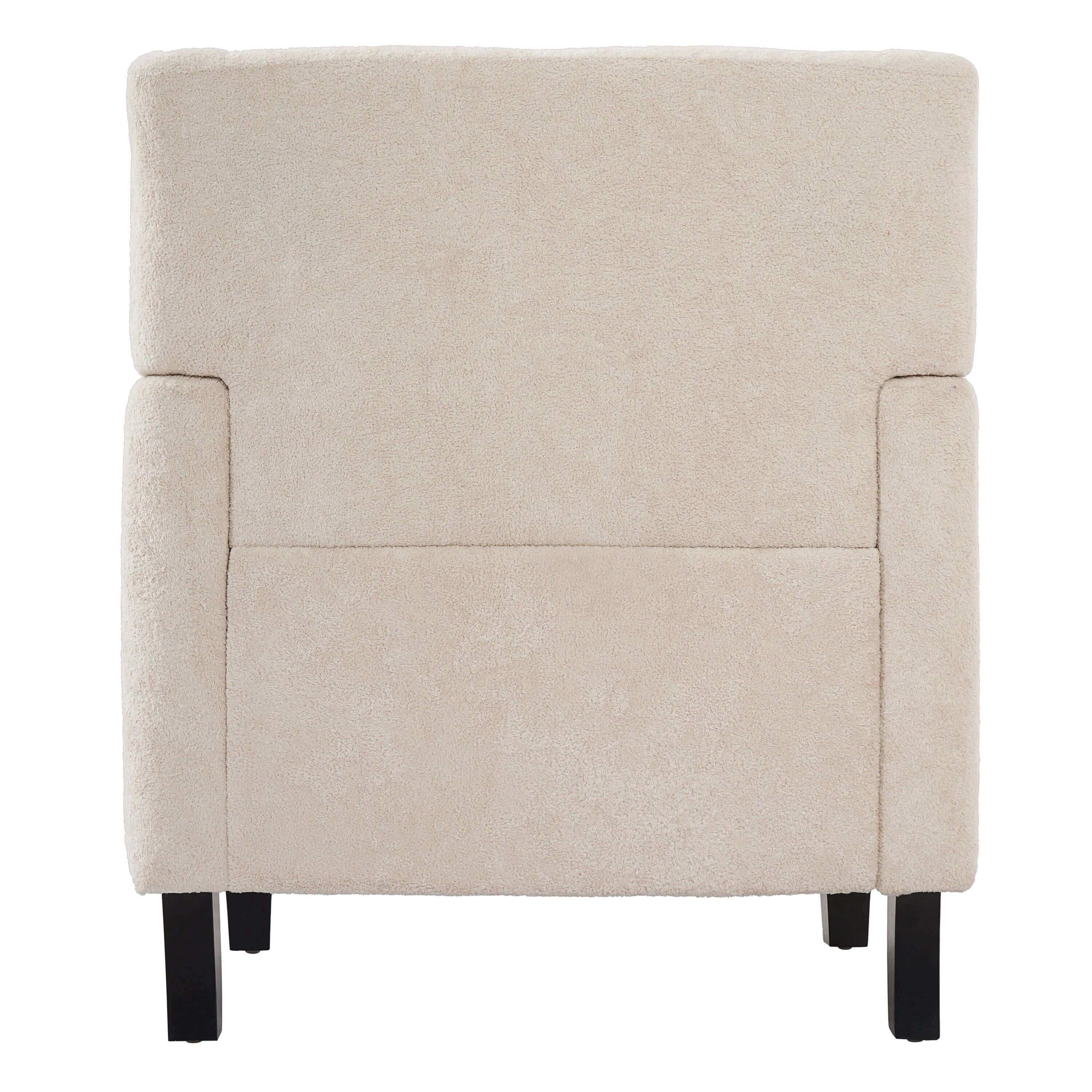 Euroco Modern Accent Chair,Upholstered Armchair with Solid Wood Frame,Comfy Reading Chair,Living Room Chair for Bedroom, Guest Room,Beige