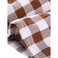 thumbnail image 5 of DARING DIVA Women's Plus Gingham Sweetheart V Neck Puff Short Sleeve Blouse 4X Brown, 5 of 6