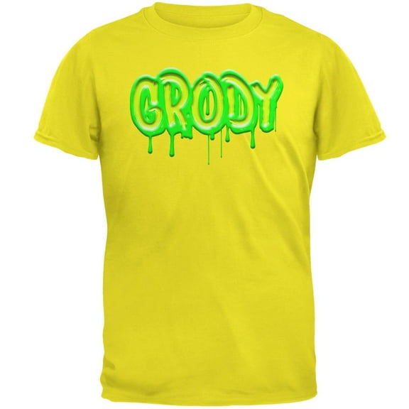 80's Retro Flashback Grody Slime Mens T Shirt Bright Yellow SM