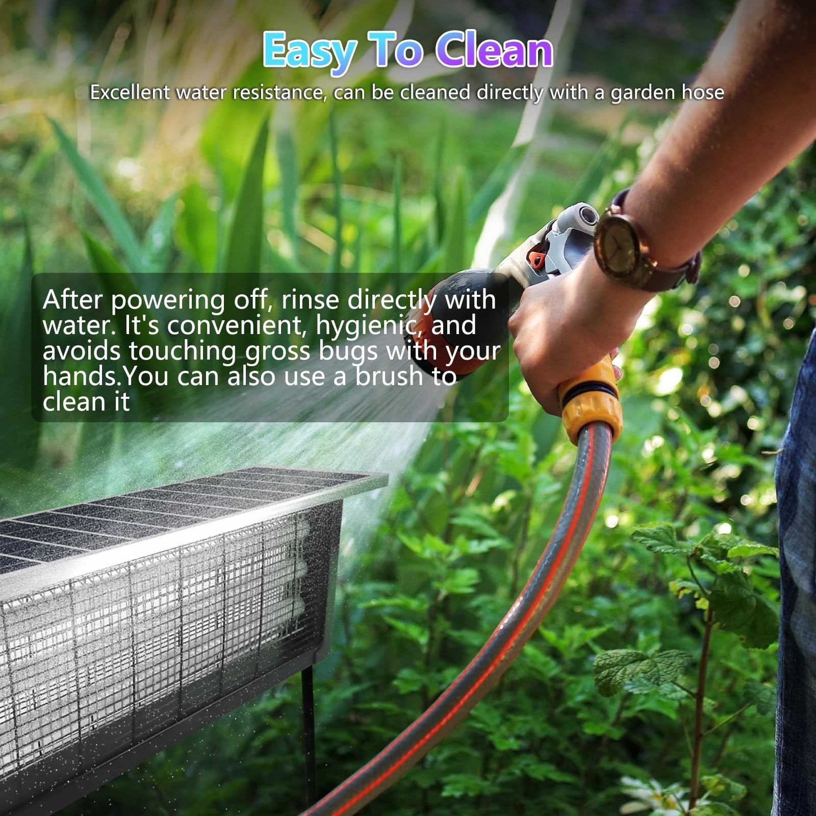 Large Solar Zapper Outdoor For 4000 Sq.ft  Rechargeable Mosquito With High Waterproof Patio Garden Backyard Rv Camping 18w Panel