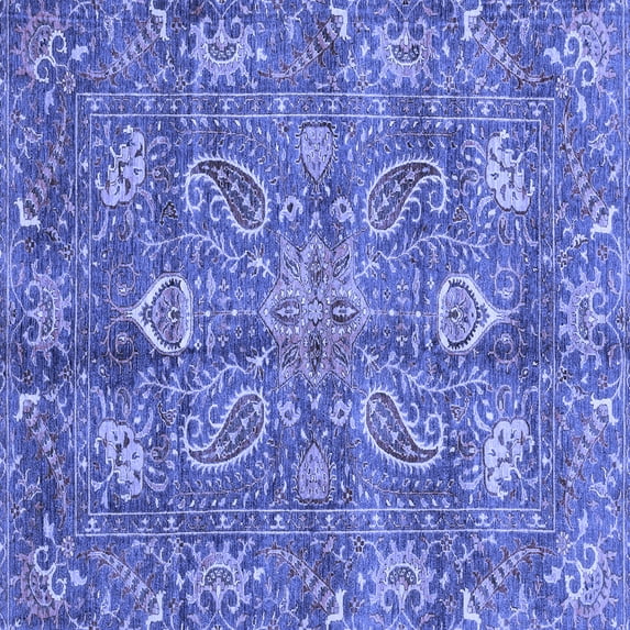 Ahgly Company Indoor Square Oriental Blue Traditional Area Rugs, 5' Square