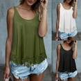 thumbnail image 3 of WTXUE Tank Tops Sleeveless, Scoop Neck Swing Cotton Top Flowy Loose Lace O-Neck Solid Tank Blouse Solid | Casual for Women's Plus Green S, 3 of 6