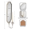 thumbnail image 5 of Kate and Laurel Wardelle Vintage Mirrored Wall Sconce, 7 x 5 x 18, Silver, Antique Scalloped Candlestick Holder with Mirror for Bathroom or Bedroom Wall Decor, 5 of 9