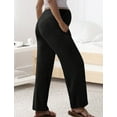 thumbnail image 3 of Happy Cherry Women's Maternity Pants Wide Leg Pregnancy Straight Pants Maternity Stretchy Trousers Maternity Over The Belly Sweatpants Pregnant Summer Loose Trousers with Pockets Plus Size, 3 of 7