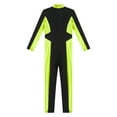 thumbnail image 6 of Yeahdor Kids Girls Metallic Color Block Long Sleeve Gymnastics Unitard Full Body Jumpsuit Athletic Dance Bodysuit Fluorescent Green 8, 6 of 7