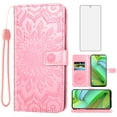 thumbnail image 3 of Asuwish Compatible with Motorola Moto G Power 5G 2023 Wallet Phone Case and Tempered Glass Screen Protector Flip Credit Card Holder Stand Mandala Flower Cell Cover for GPower G5 Women Men Pink, 3 of 9