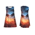 thumbnail image 7 of Logiee Red And Blue Fire Cloud Dragon Print Summer Dresses for Women,Beach Sleeveless Flowy Pocket Tshirt Tank Sundresses,Women's Sleeveless Dress, 7 of 7