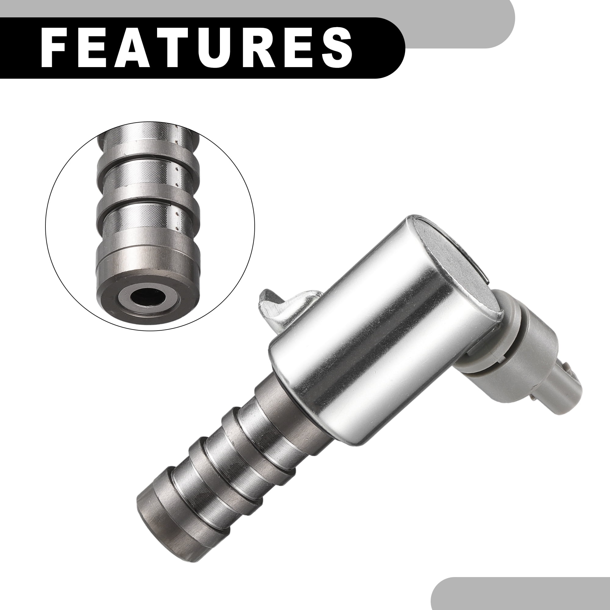 Engine Variable Valve Timing VVT Solenoid - for Ford F150 2011-2017 Metal Silver Tone - 4 Pcs