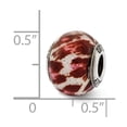 thumbnail image 2 of Sterling Silver Reflections Italian Pink and Brown With Glitter Glass Bead Charm - Measures 12.73x10.00mm Wide, 2 of 2