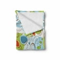 thumbnail image 2 of Modern Soft Flannel Fleece Throw Blanket, Floral Flowers Geometrical Abstract Funky Swirls Contemporary Image, Cozy Plush for Indoor and Outdoor Use, 50" x 60", Pale Green White, by Ambesonne, 2 of 6