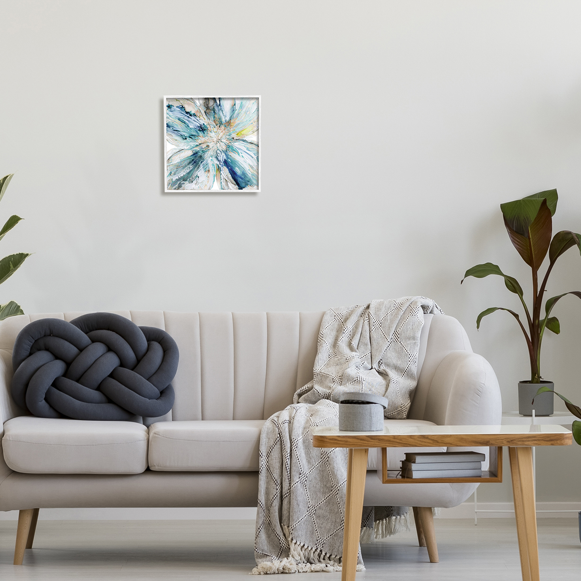 Stupell Blossom Burst Abstract Flower Abstract Painting White Framed Art Print Wall Art
