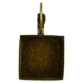 thumbnail image 4 of Pendientes colgantes en Almohadilla Ajuste de bisel cuadrado Joyería de bronce vintage, 4 of 7