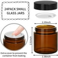 thumbnail image 2 of 24 Pack Small Glass Jars with Black Lids, 4oz Amber Empty Cosmetic Containers Round Glass Jar with Inner Liners for Lotions, Powders and Ointments, 2 of 6