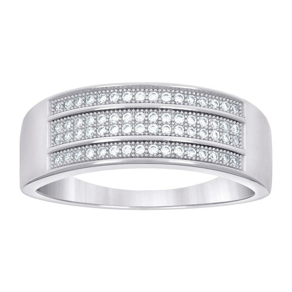 925 Sterling Silver Mens 0.50ct Moissanite Fashion Wedding Band Ring 8.3mm Long Size 10 Wedding Band for Men