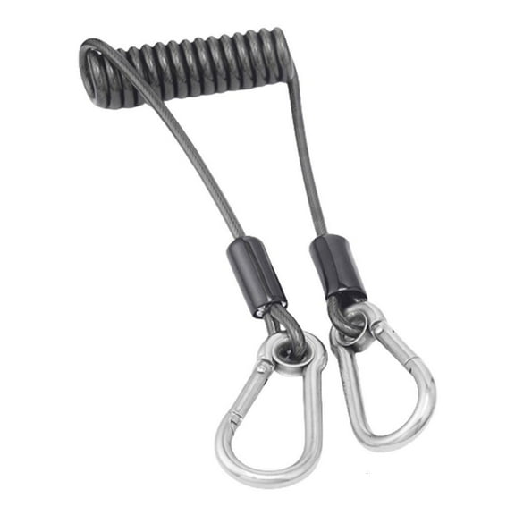 Necvior Retractable Coil Cord Stretchy Spirals Keyring Antilost Fishing Lanyard Spring Coil with Carabiner Spring Coil Keychain