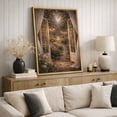 thumbnail image 4 of Framed Canvas Print Night Garden Wall Art Dark Academia Decorative for Living Room Bedroom - 16"x24" NATURAL, 4 of 8