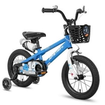JOYSTAR Pluto Kids Bike with Training Wheels for 16 inch Bike, Blue
