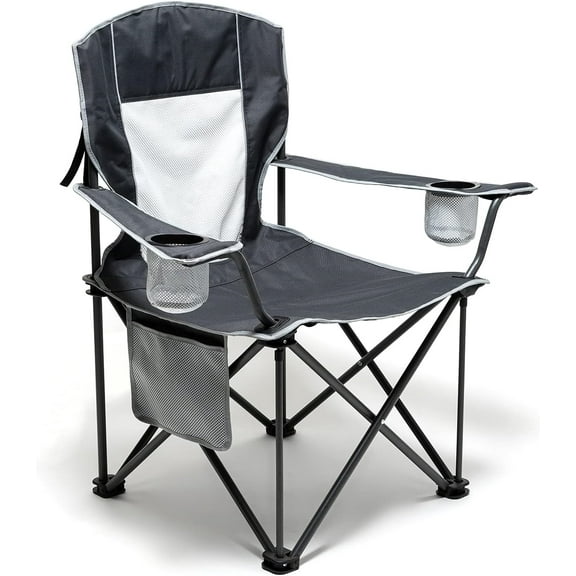 UNNYFEEL Oversized Folding Camping Chair Heavy Duty Lawn Chairs with Portable Folding, Armrest, Cup Holder, Pocket and Bag for Outdoor Camping, Beach, Travel, Picnic, Fishing