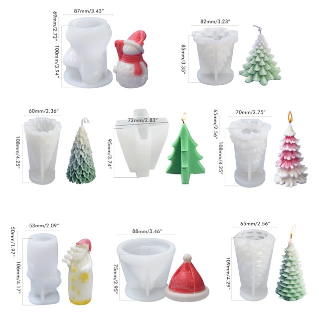 Molde de Silicona ANGGREK árbol de Navidad DIY Para Velas y Decoración de Tartas