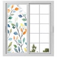 thumbnail image 2 of Colorful Leaf Window Privacy Film, Summer Botanical Pastoral Spring Static Cling UV Sun Blocking Tint Film Heat Control Windows Films for Bedroom Bathroom, Window Stickers 29.5"x78.7", 2 of 8