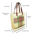 thumbnail image 6 of Plaid Reusable Grocery Tote Bag Extra Durable - Personalized Monogram or Name Available Natural/Green Burgundy, 6 of 6