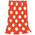 thumbnail image 2 of Balery Orange And White Polka Dot1 Manta de Felpa Suave y Acogedora – Cobija de Franela Aterciopelada para Cama, Lavable y Cálida para Sofá, Mascotas, Transpirable-80"x60", 2 of 7