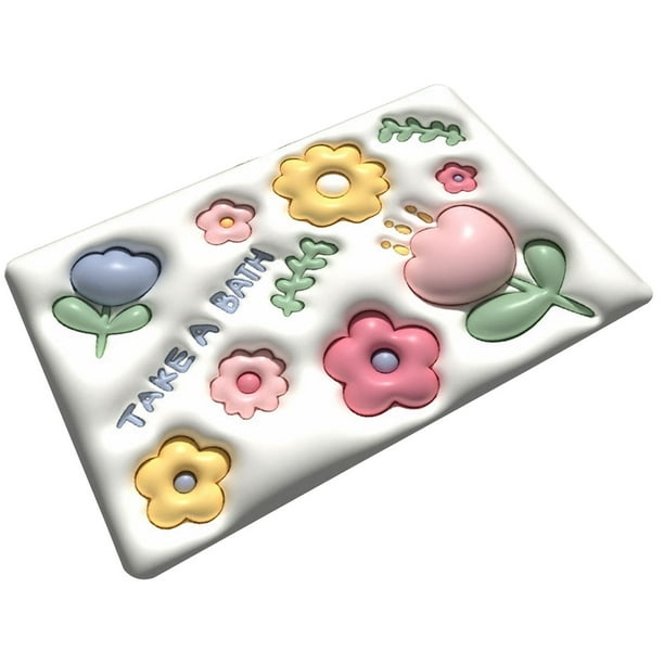 Tapete de flores con diseño 3D, antideslizante, absorbente, para cocina, resistente y rápido EstiloC