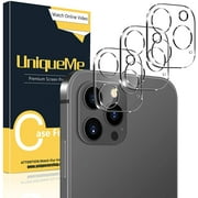 [3 Pack] UniqueMe Camera Lens Protector Compatible for iPhone 12 Pro Max 6.7" Tempered Glass Screen Protector, HD Clear