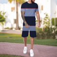 thumbnail image 4 of Vedolay Mens' Short Sets Mens Polo Shirts and Shorts Set Tracksuit Fashion Casual Summer 2 Piece Outfits for Men,Navy XXL, 4 of 5