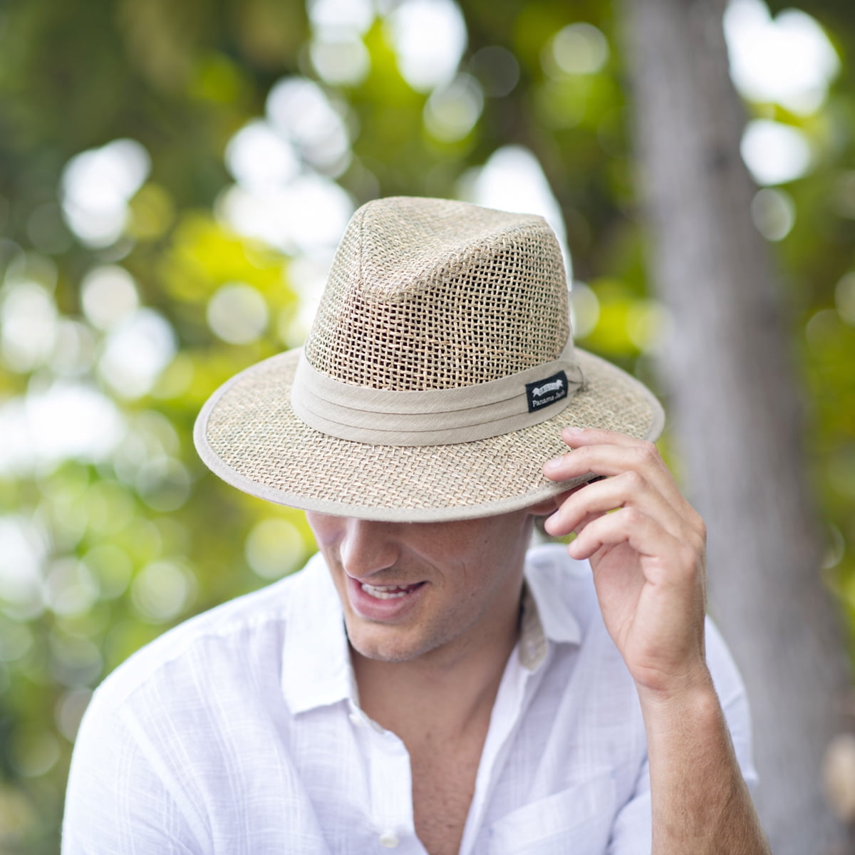 Panama Jack Men's Matte Seagrass Safari Hat (Medium)
