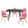 thumbnail image 1 of Set Comedor Oslo Melamina 120 Nogal 4 Sillas Frankfurt Rosa Mundo In Minimalista, 1 of 5