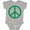 AC-Heather Grey, variant on Green Symbol Peace Sign Boys or Girls Baby Bodysuit