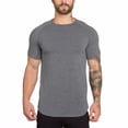 thumbnail image 1 of Camisas de fitness para hombre Camisetas ajustadas de moda Camisetas musculosas de fitness con ajuste largo y caído 2 piezas gris XXL, 1 of 5