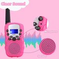 thumbnail image 5 of Walkie Talkie para niños, walkie talkie de largo alcance, juguetes de regalo para niños de 4 a 12 años, para acampar, aventuras de espionaje al aire libre (1 par, rosa), 5 of 5
