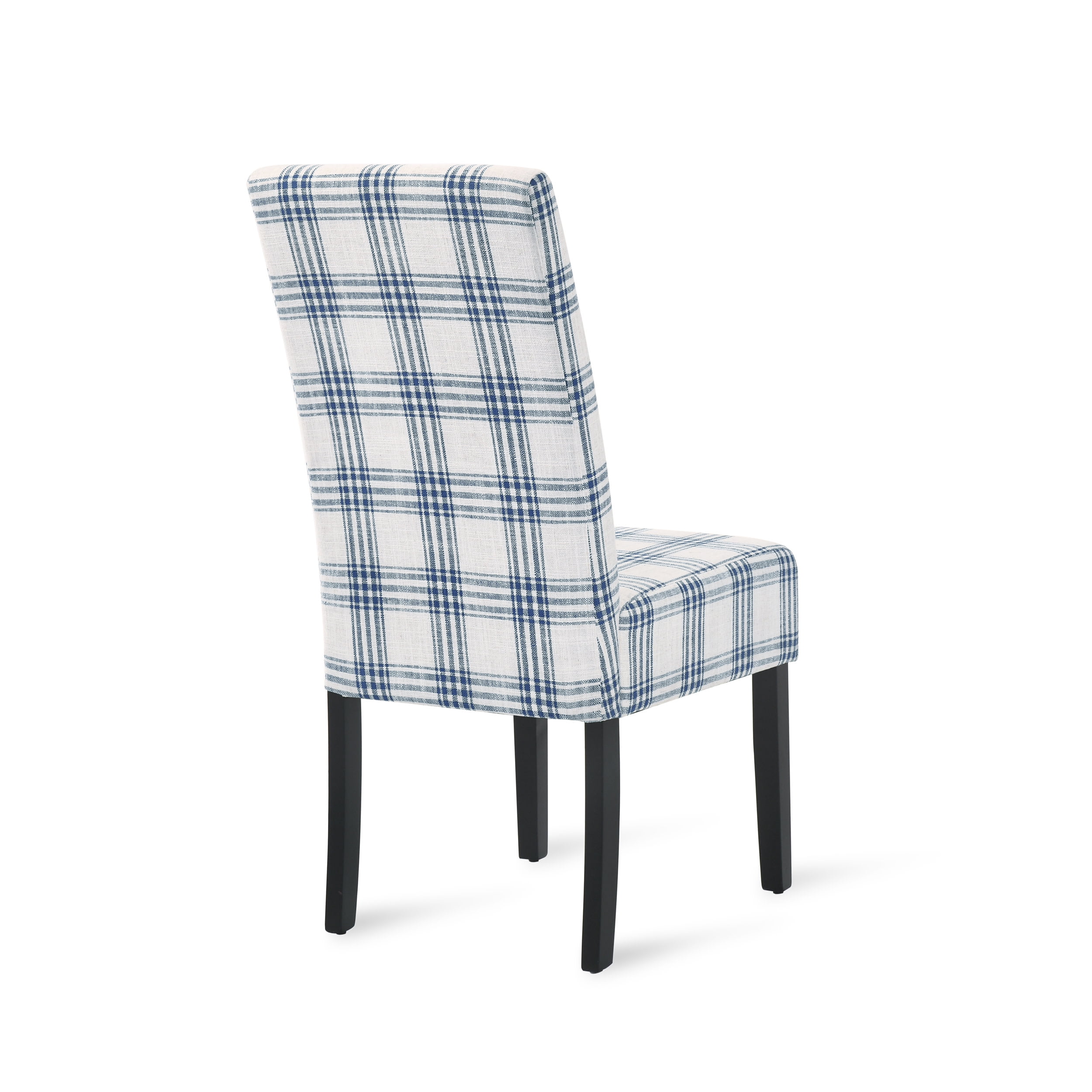 Noble House Asher Contemporary Fabric Dining Chairs, Set of 2, Dark Blue, Light Beige