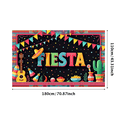 thumbnail image 2 of Colorful Design Fiesta Banner Sombrero Fiesta Party Cactus Fiesta for Mexican Celebration Festive Event Indoor Decor Party Backdrop, 2 of 7