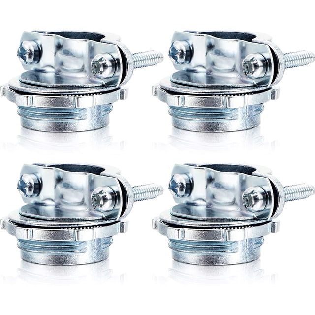 EcoNesxp Clip Cable Connector Inch 3/4 for Metal Conduit Protection Cable Wire Electrical Box Silver Zinc Silver 4pcs