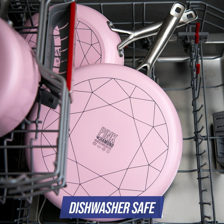 Oster 12-pc. Aluminum Dishwasher Safe Cookware Set, Color: Pink